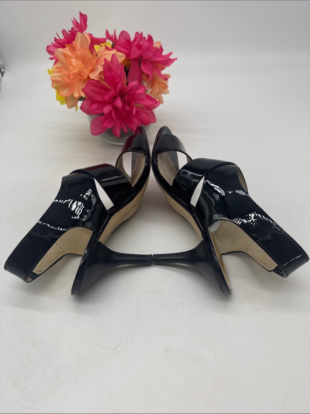 MICHAEL Michael Kors Black Patent Leather Slingback Sandals Size 7 BHE10088 - Picture 5 of 7